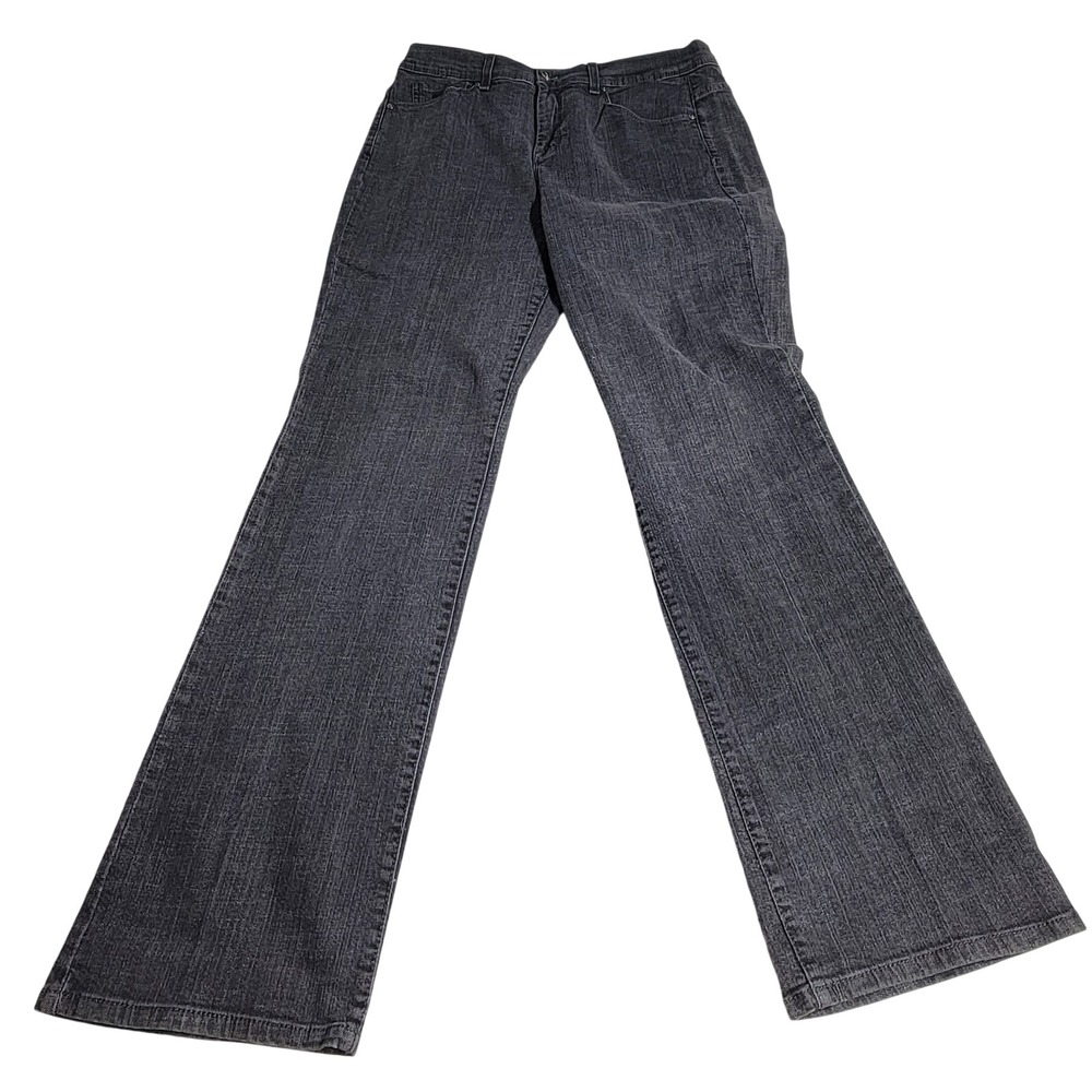 Style & Co Tummy Control Jeans Womens 14 Grey Straight Leg Stretch Denim Pants